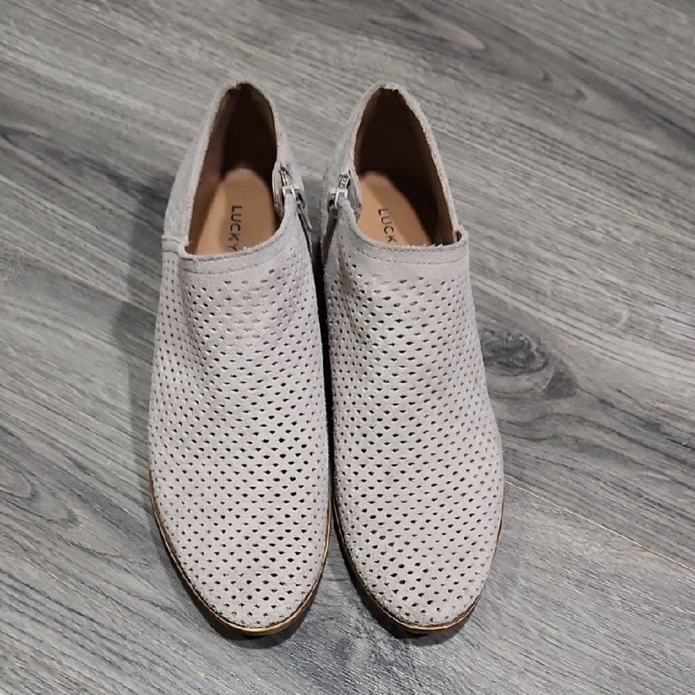 Lucky Brand Cutout Suede Leather Booties
